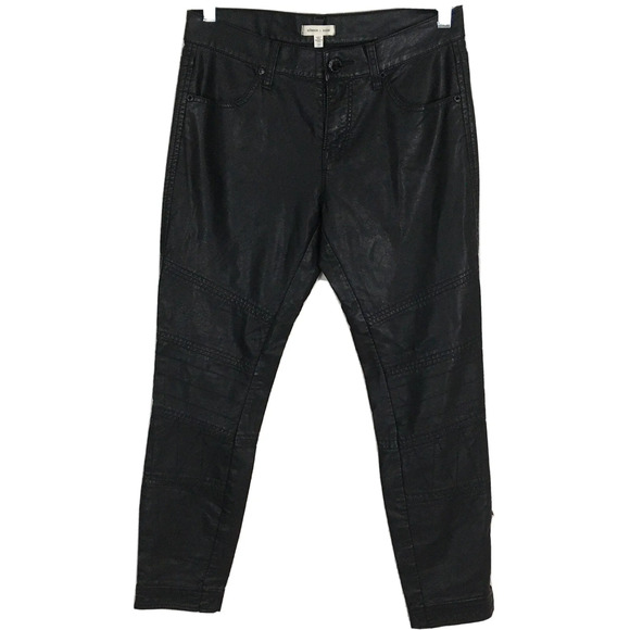 Urban Outfitters Silence & Noise Faux Leather Moto Zip Pants Black Size 27 - Picture 14 of 16